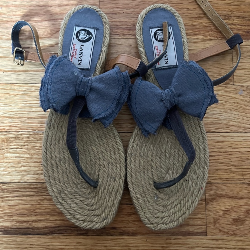 Lanvin Women's Sandals with Blue Bow